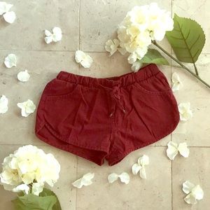 Maroon Tie Shorts